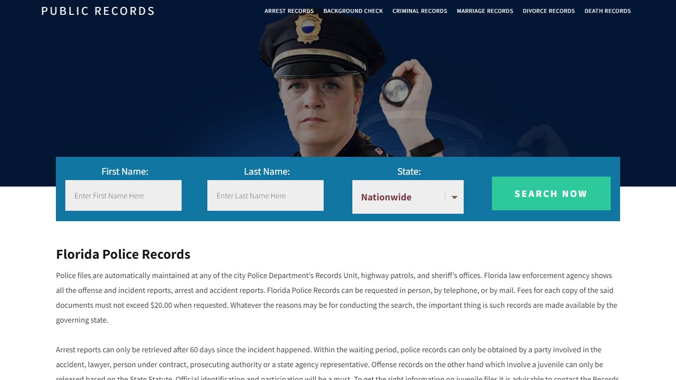 Florida Police Records | Get Instant Reports On People - Public Records